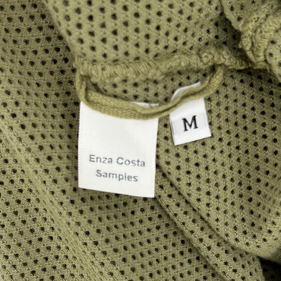 ENZA COSTA Open Knit Midi Skirt Women Medium Green High Rise Stretch Layering - Picture 12 of 16